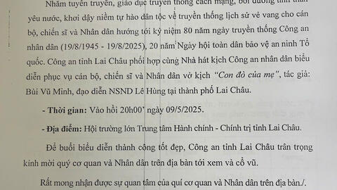 Thông báo của Công an tỉnh Lai Châu
